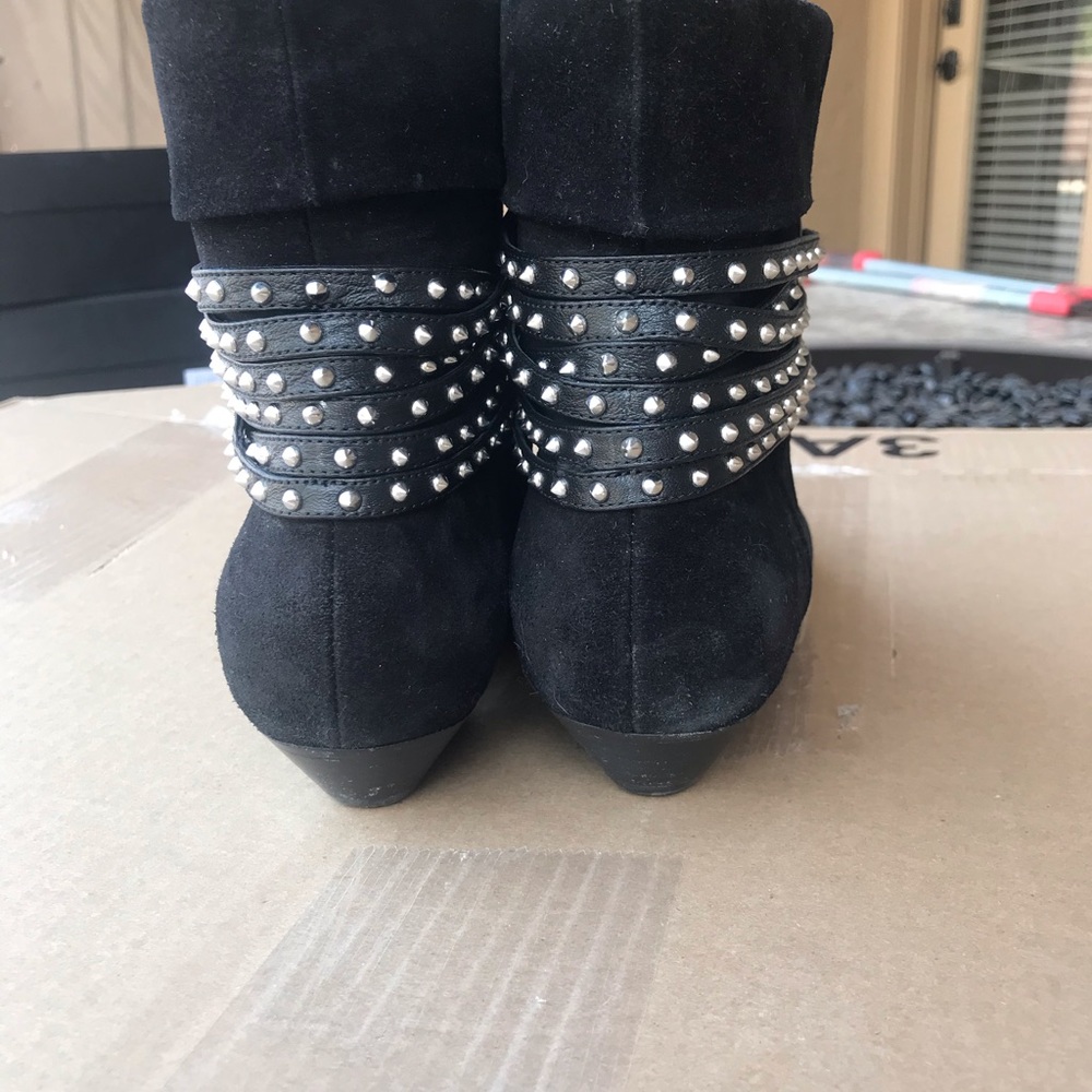 YSL SAINT LAURENT black studded suede booties 39 - Picture 7 of 11